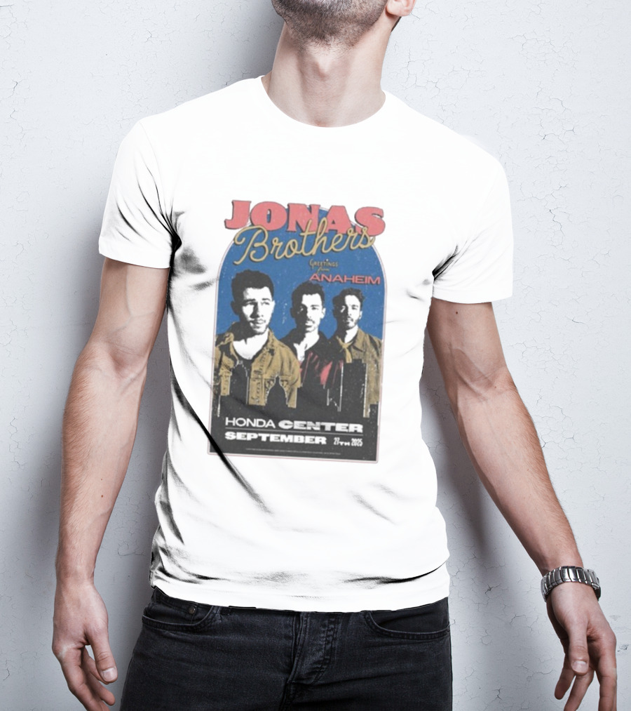Jonas Brothers Greetings From Anaheim Honda Center September 27 2025 T-Shirt