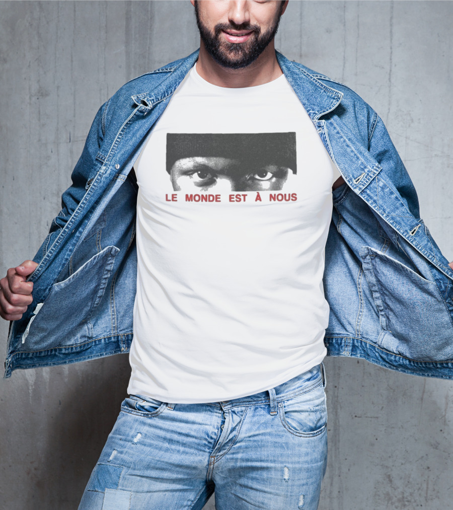 Le Monde Est A Nous Scrt Eyes Mysterious Gaze Beanie Style T-Shirt