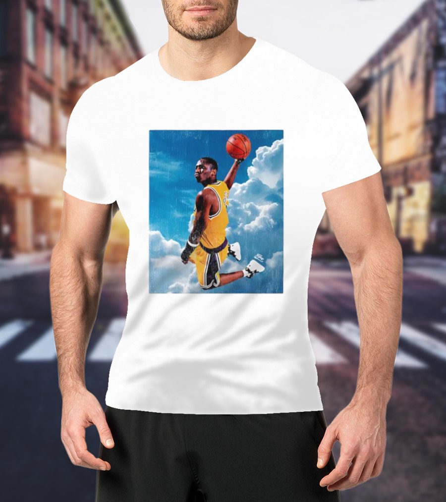 Mamba Sky High Basketball Legend Jumping Through Clouds T-Shirt