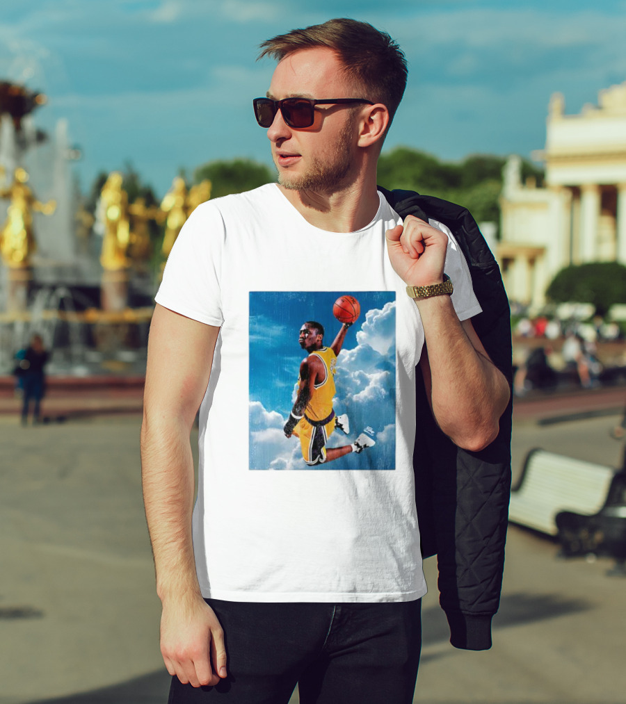 Mamba Sky High Basketball Legend Jumping Through Clouds T-Shirt