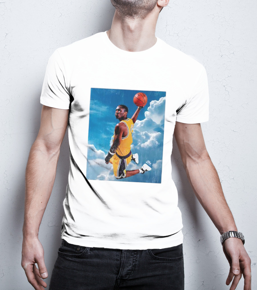 Mamba Sky High Basketball Legend Jumping Through Clouds T-Shirt