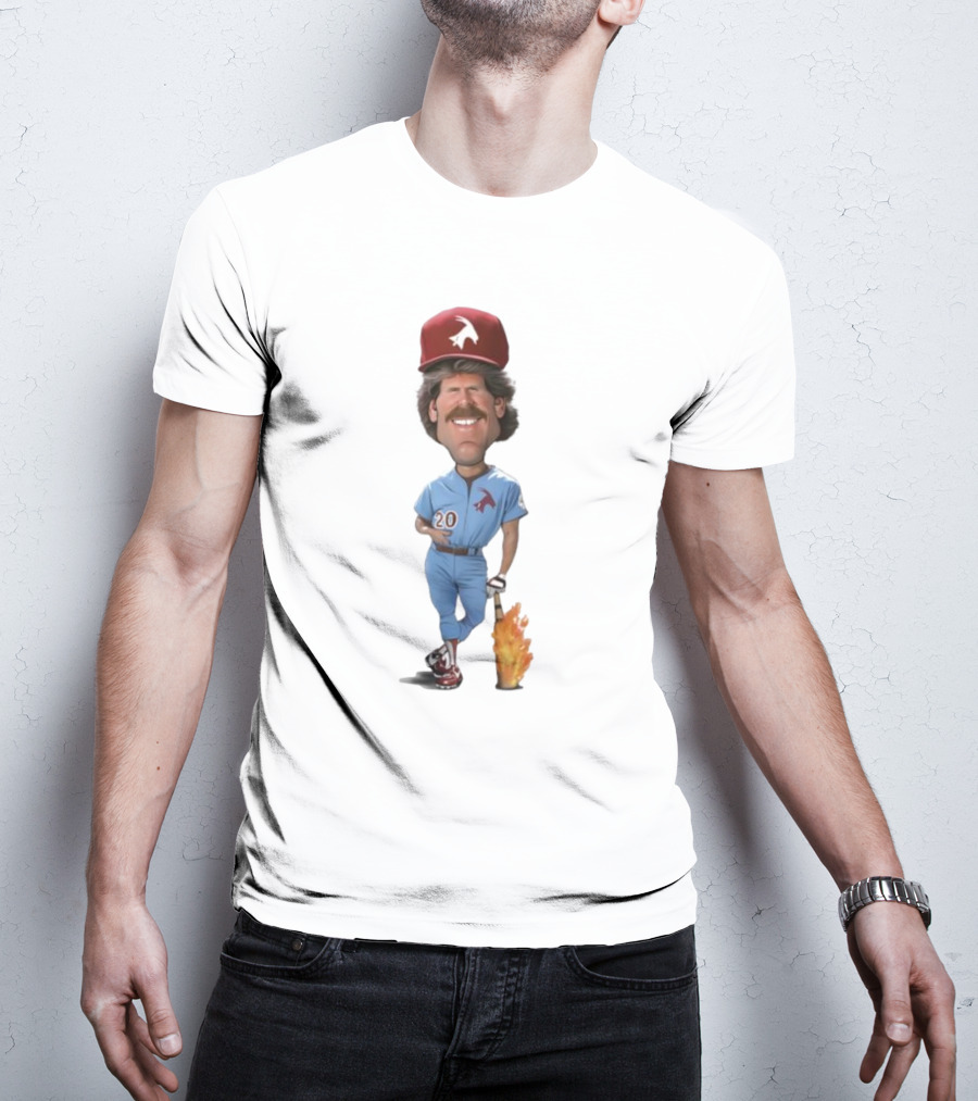 Philadelphia Mike Schmidt 20 Baseball Legend Vintage Illustration T-Shirt