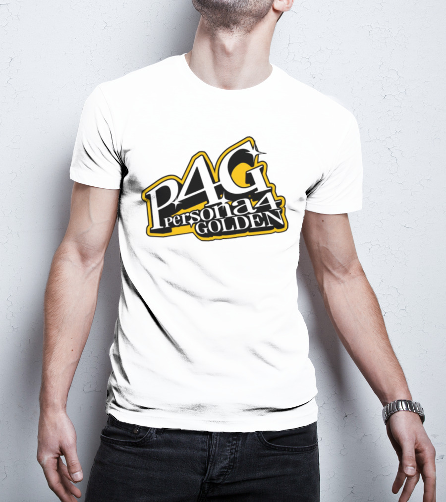 Persona 4 Golden Atlus P4G Yellow Black Text T-Shirt