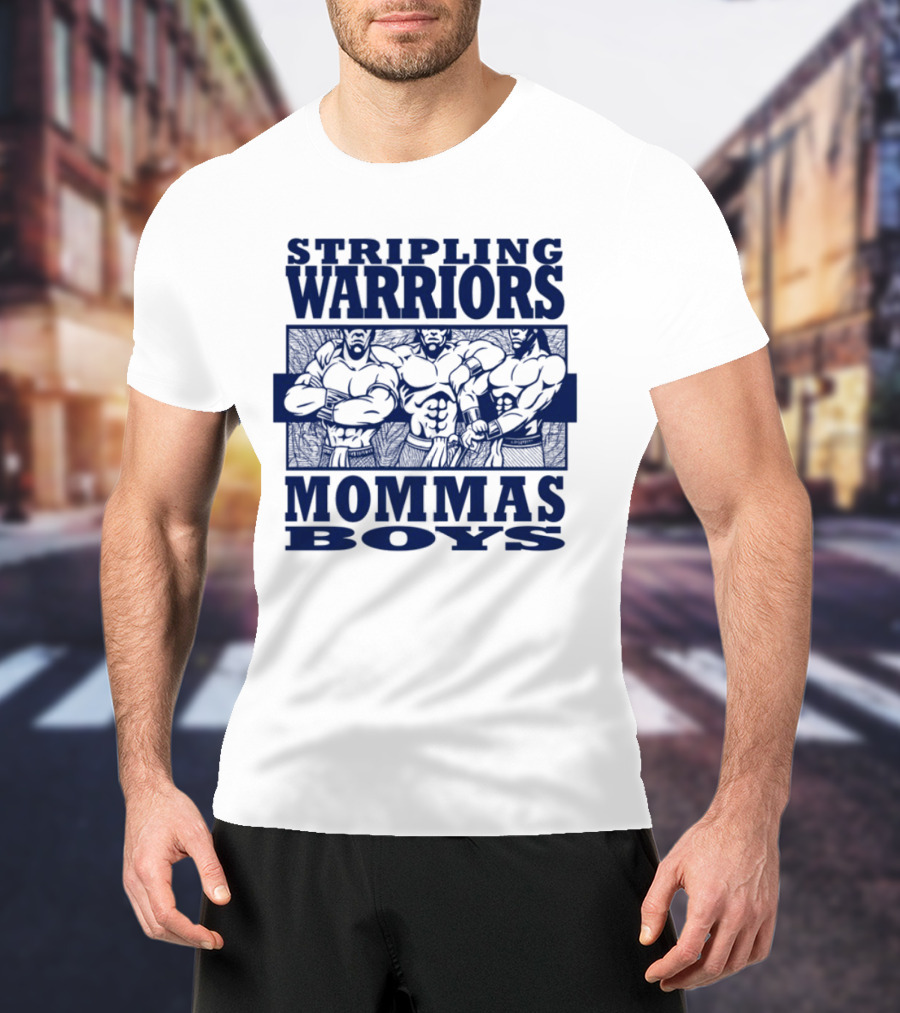 Stripling Warriors Mommas Boys Bold Muscular Figures T-Shirt