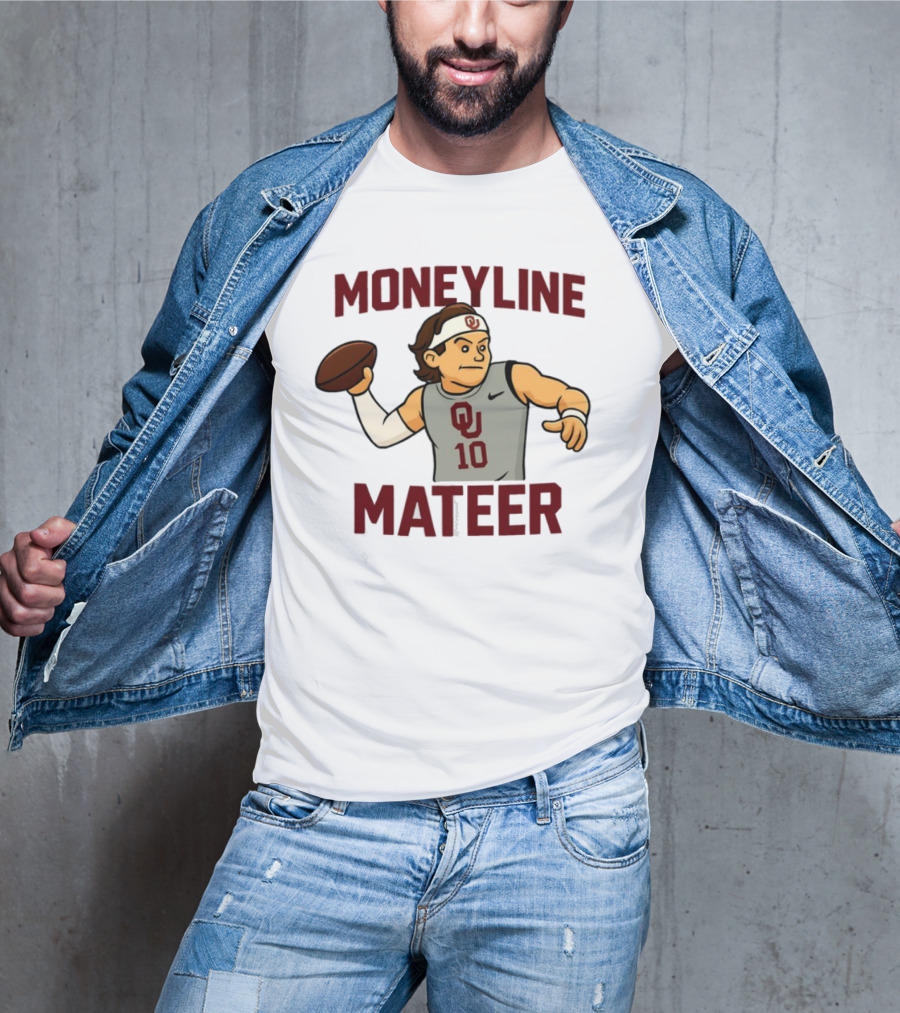 Moneyline Mateer OU Football Throwing Action T-Shirt
