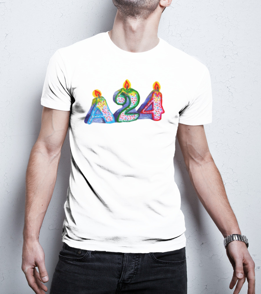 A24 Birthday Candle Celebration Event Festive Candles T-Shirt