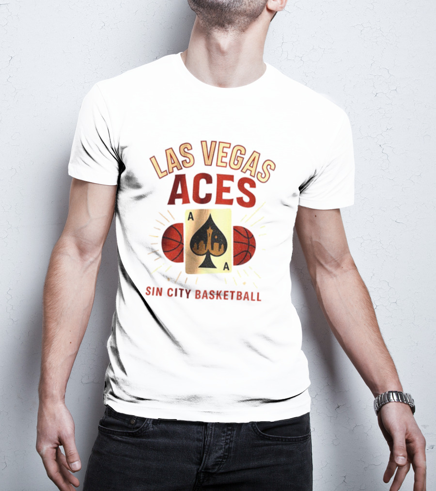 Las Vegas Aces Sin City Basketball Aces Card 2025 T-Shirt