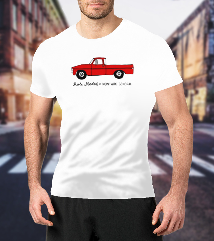 Montauk General X Role Model Red Pickup Truck Vintage Style T-Shirt