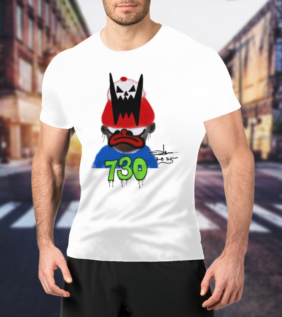 Slawn X Asspizza 730 Masked Character With Red Hat T-Shirt