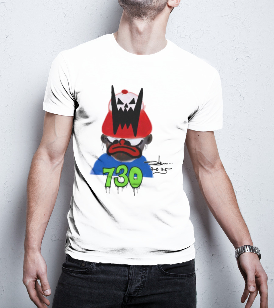 Slawn X Asspizza 730 Masked Character With Red Hat T-Shirt