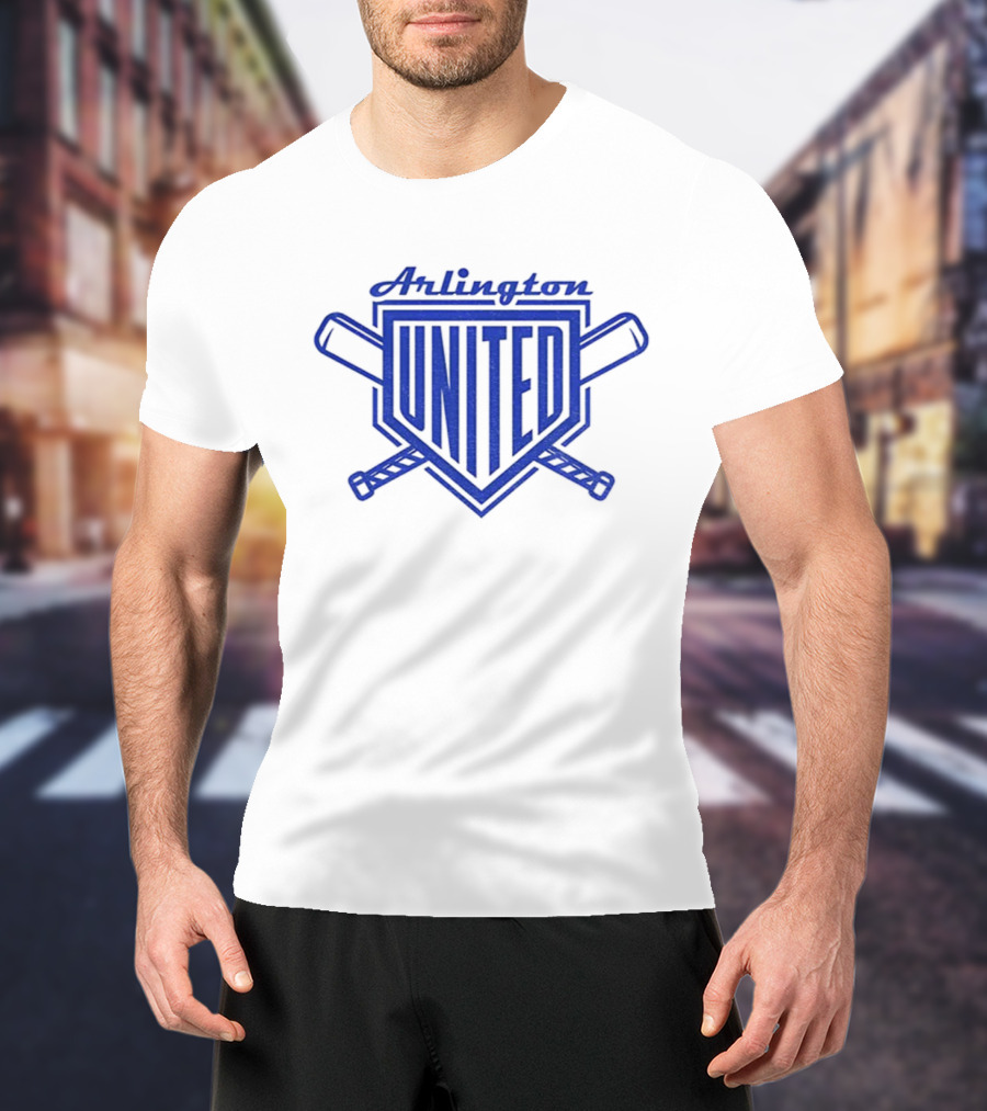 Arlington United Baseball Full Chest Crossed Bats Home Plate T-Shirt