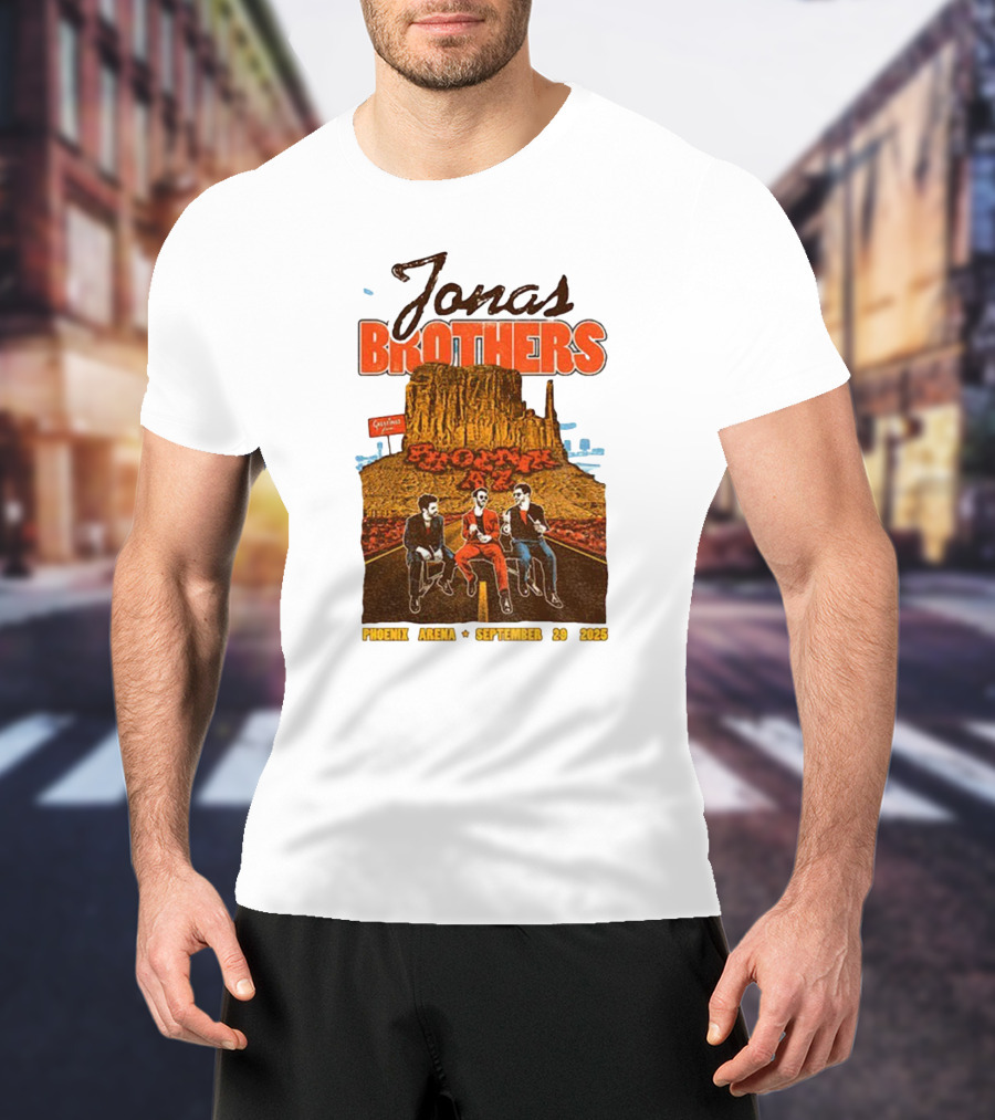 Jonas Brothers Phoenix Arena September 29 2025 Arizona Concert Cactus City Skyway T-Shirt