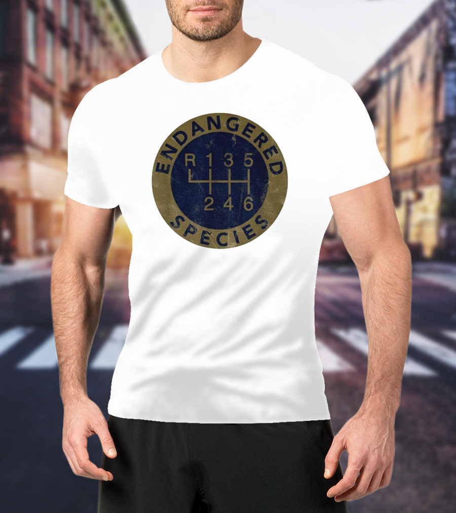 Endangered Species R 135246 Vintage Gear Shift Emblem T-Shirt