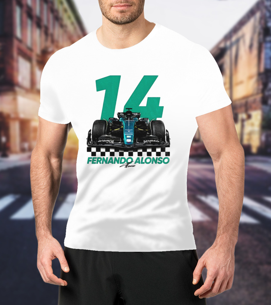 Fernando Alonso 14 F1 Racing Legend Signature Motorsport Fan T-Shirt