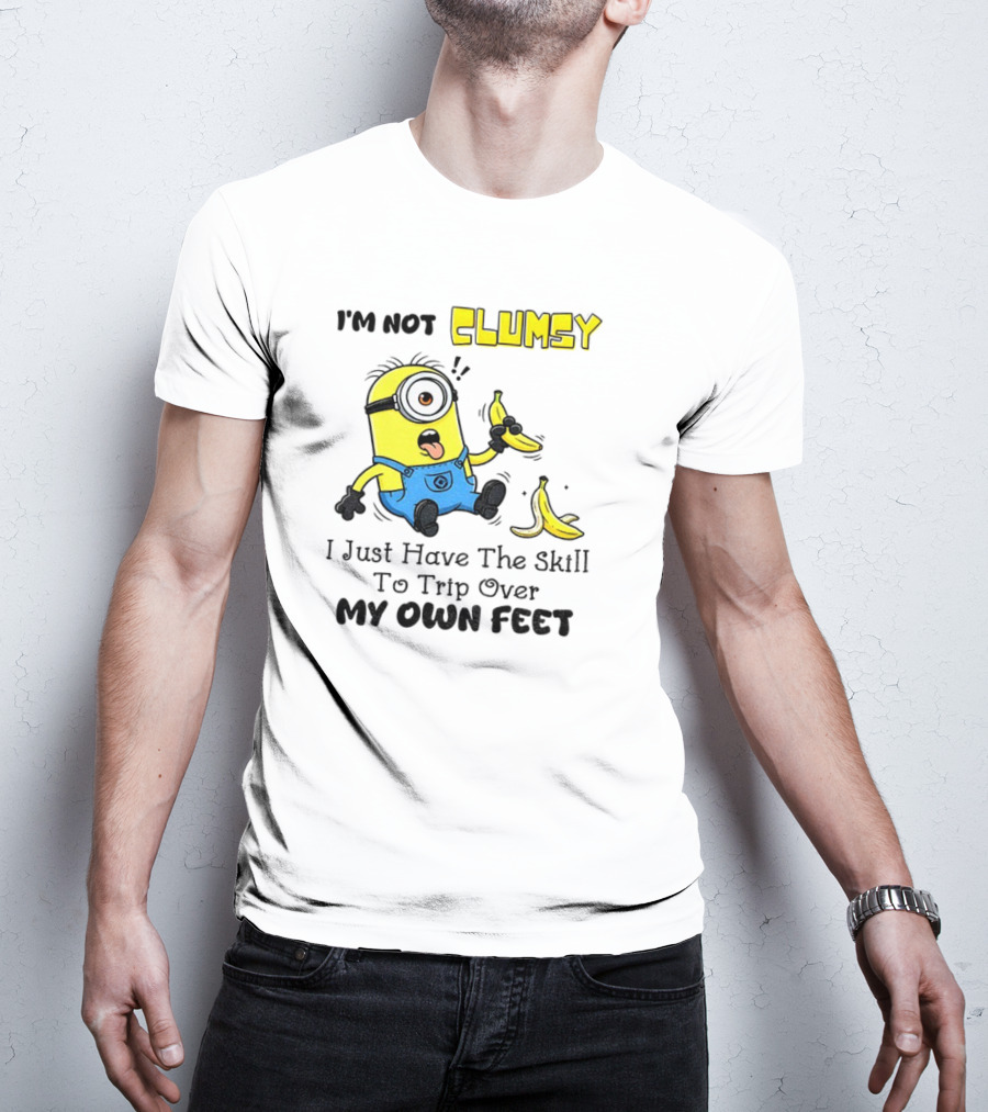 Minion Clumsy Banana Humor Trip Over My Own Feet T-Shirt