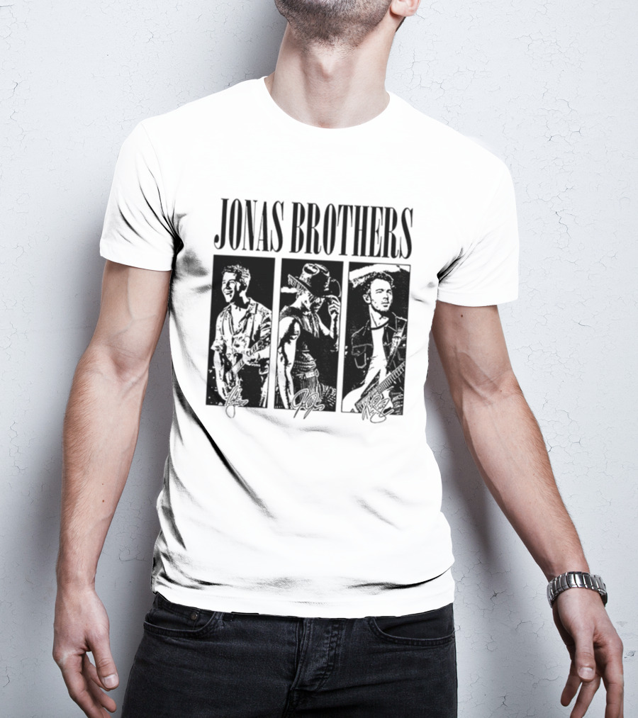 Jonas Brothers Vintage 90's Boy Band Signature Retro Style T-Shirt