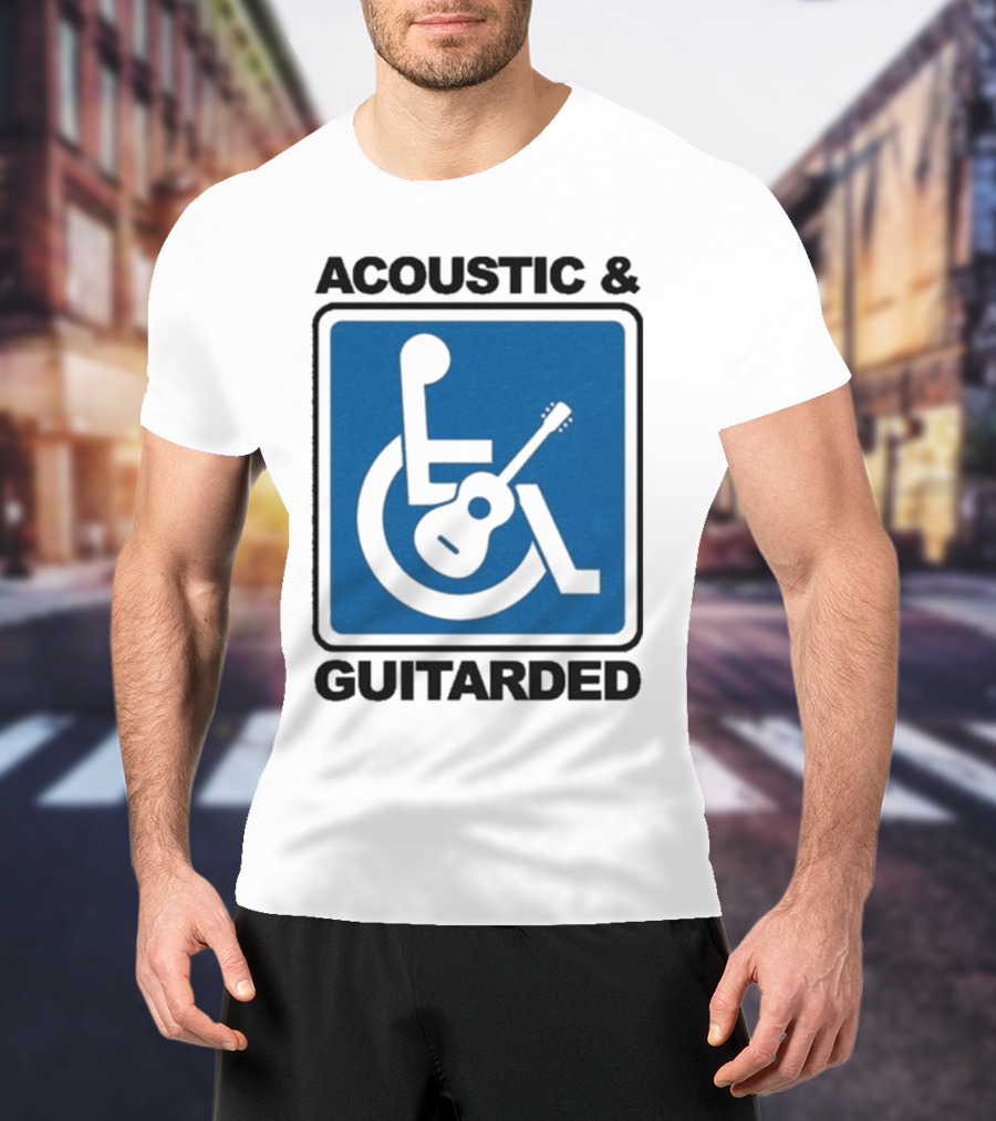 Acoustic And Guitarded Wheelchair Symbol Guitar Icon T-Shirt
