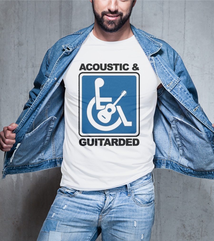 Acoustic And Guitarded Wheelchair Symbol Guitar Icon T-Shirt