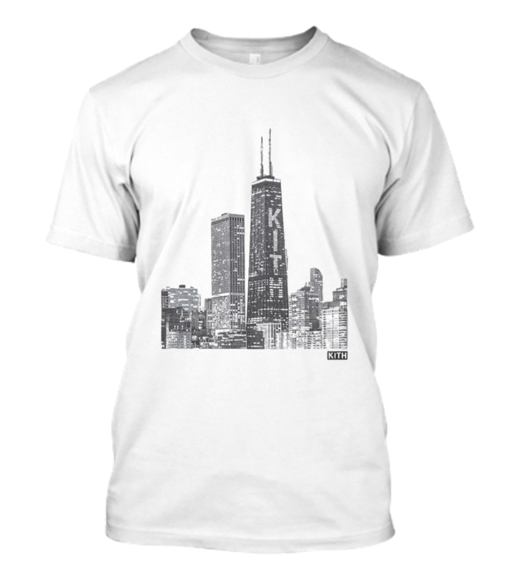 Kith Chicago Skyline Merchandise Featuring Iconic Skyscraper Artwork T-Shirt