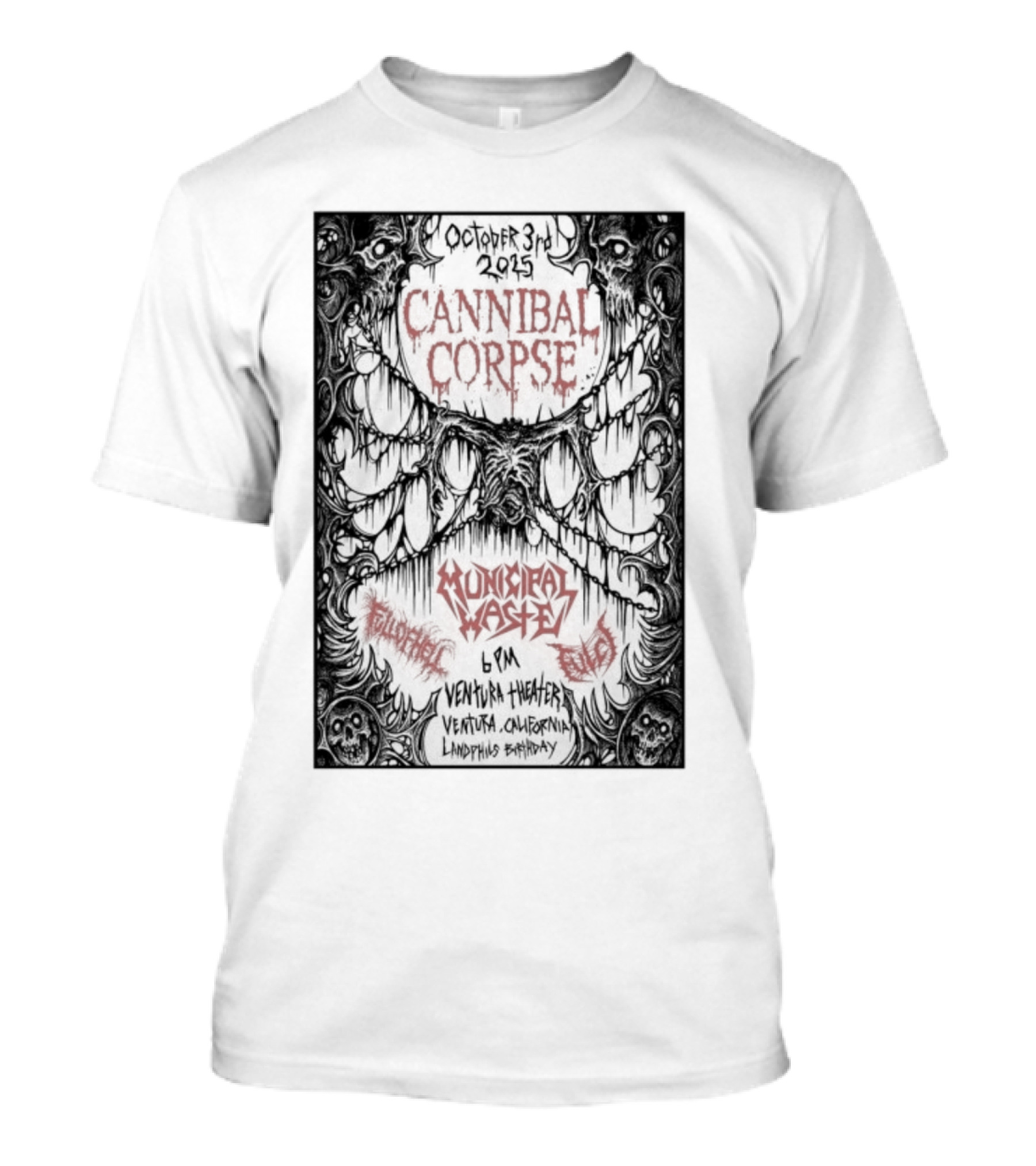 Municipal Waste Live Ventura California October 3 2025 T-Shirt