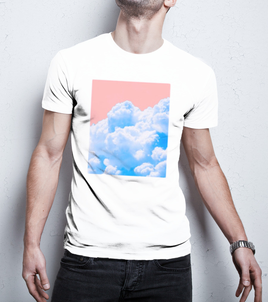 Permanent Permeation Cloudscape On Pink Sky T-Shirt