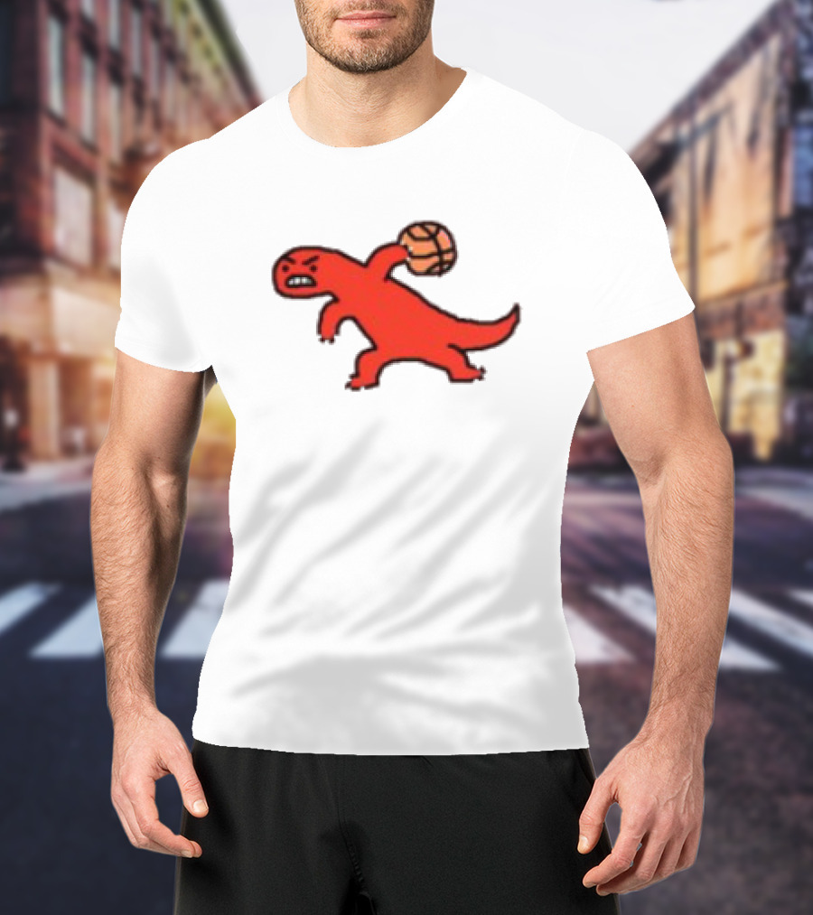 Dino Paint Luxe Red Dinosaur Basketball T-Shirt