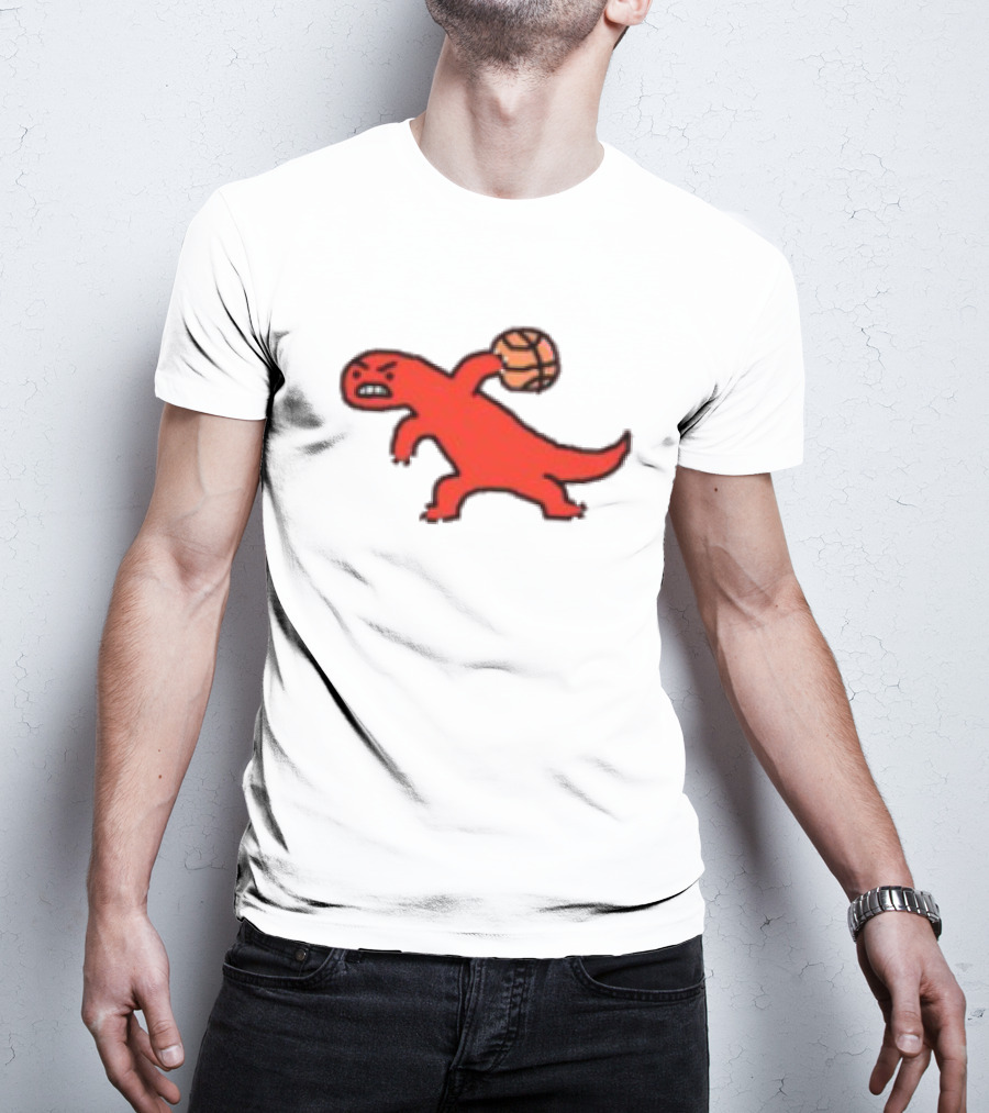 Dino Paint Luxe Red Dinosaur Basketball T-Shirt