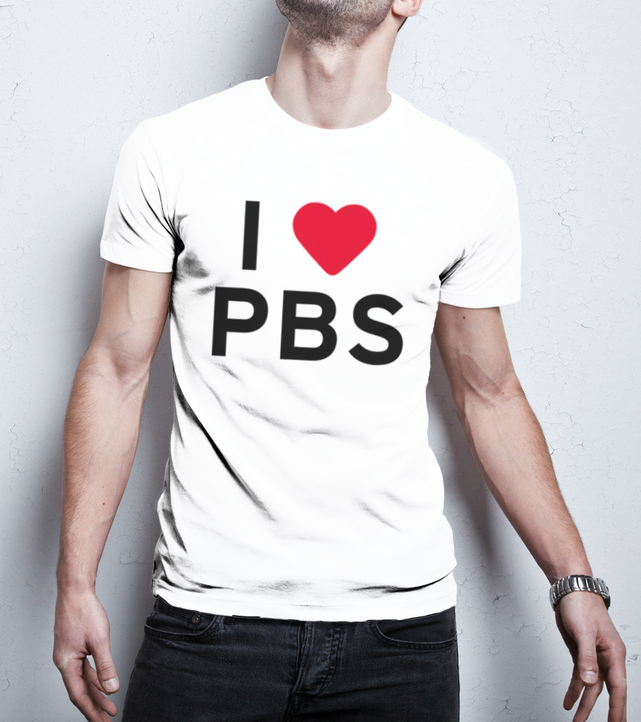 I Love PBS Classic Logo Heart Icon Fan Favorite T-Shirt