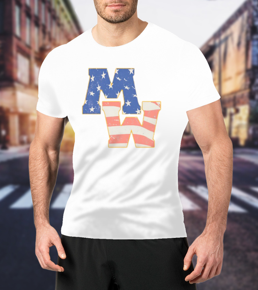 Mw Stars And Stripes American Flag Theme T-Shirt