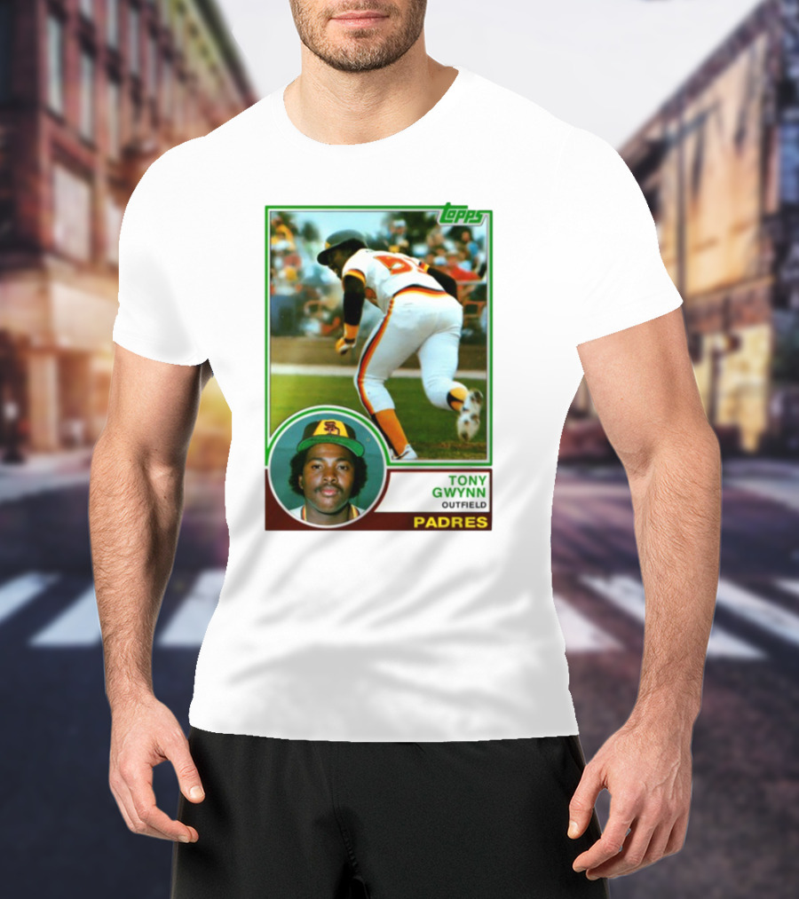 Topps Tony Gwynn Outfield Padres Baseball Card T-Shirt