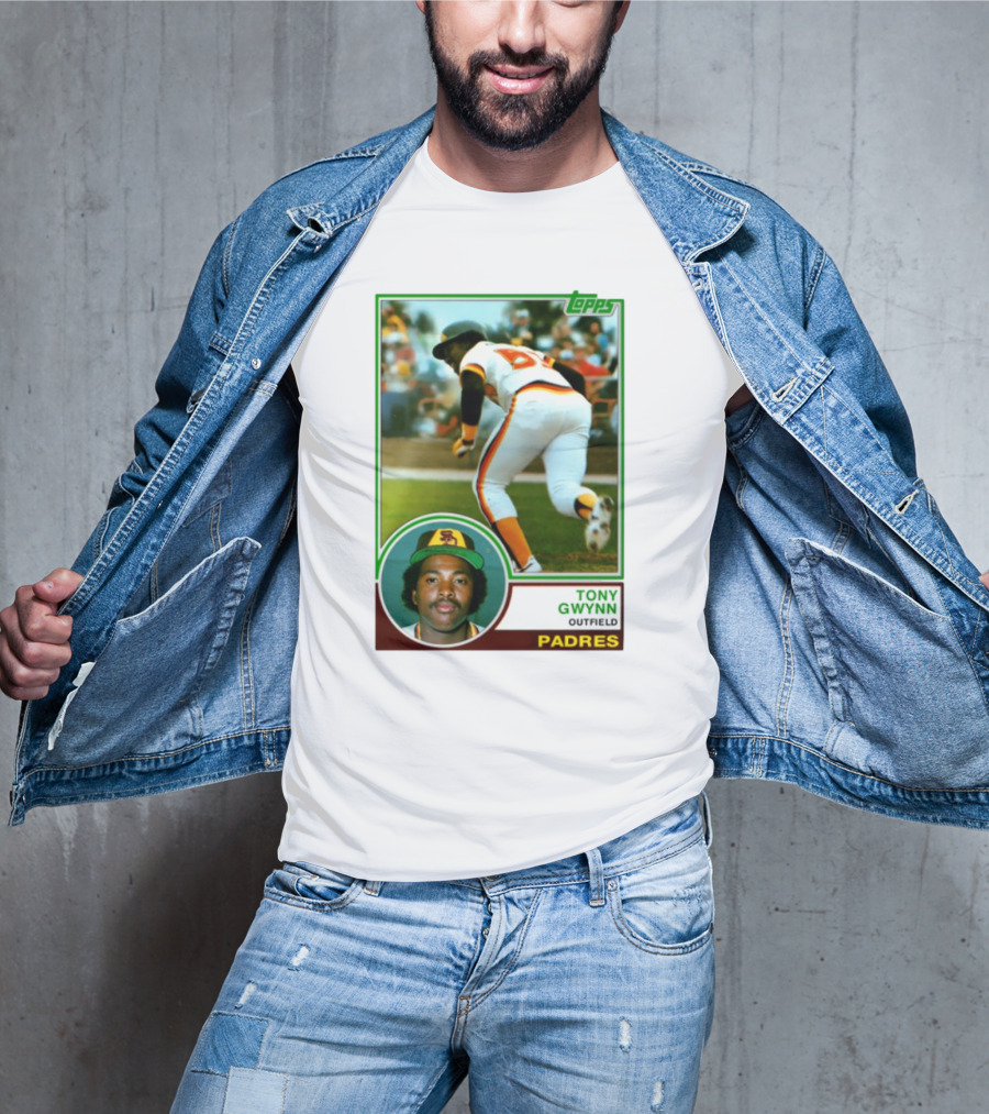 Topps Tony Gwynn Outfield Padres Baseball Card T-Shirt
