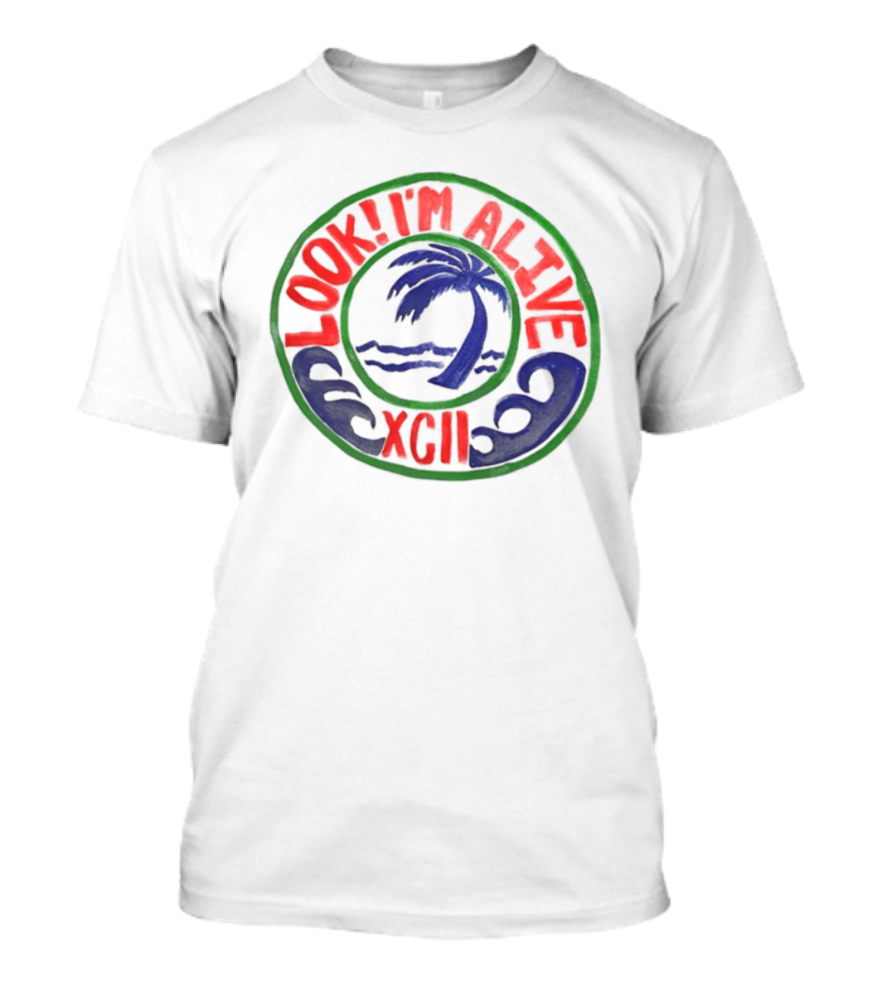 LOOK I'M ALIVE XGII Palm Tree Waves T-Shirt