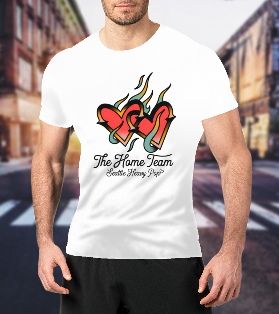 The Home Team Seattle Heavy Pop Burning Hearts T-Shirt