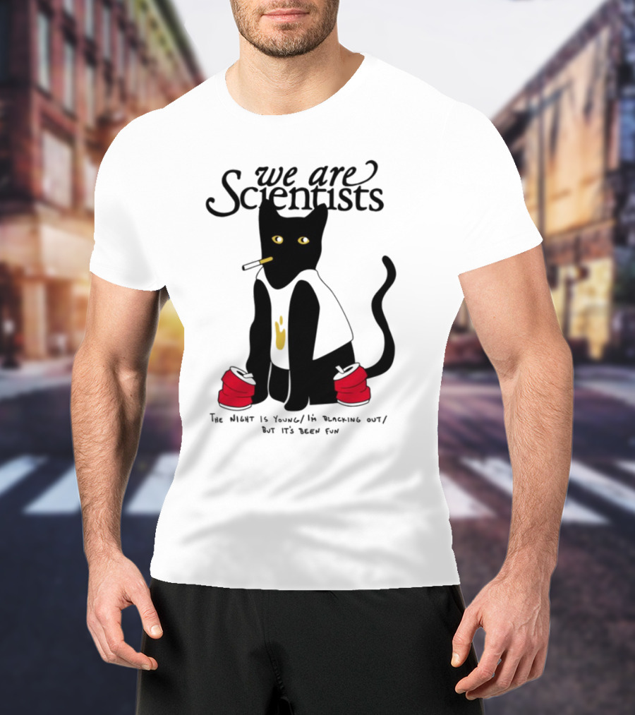 We Are Scientists Washed Up Cat Smoking Red Shoes This Scene Is Dead T-Shirt