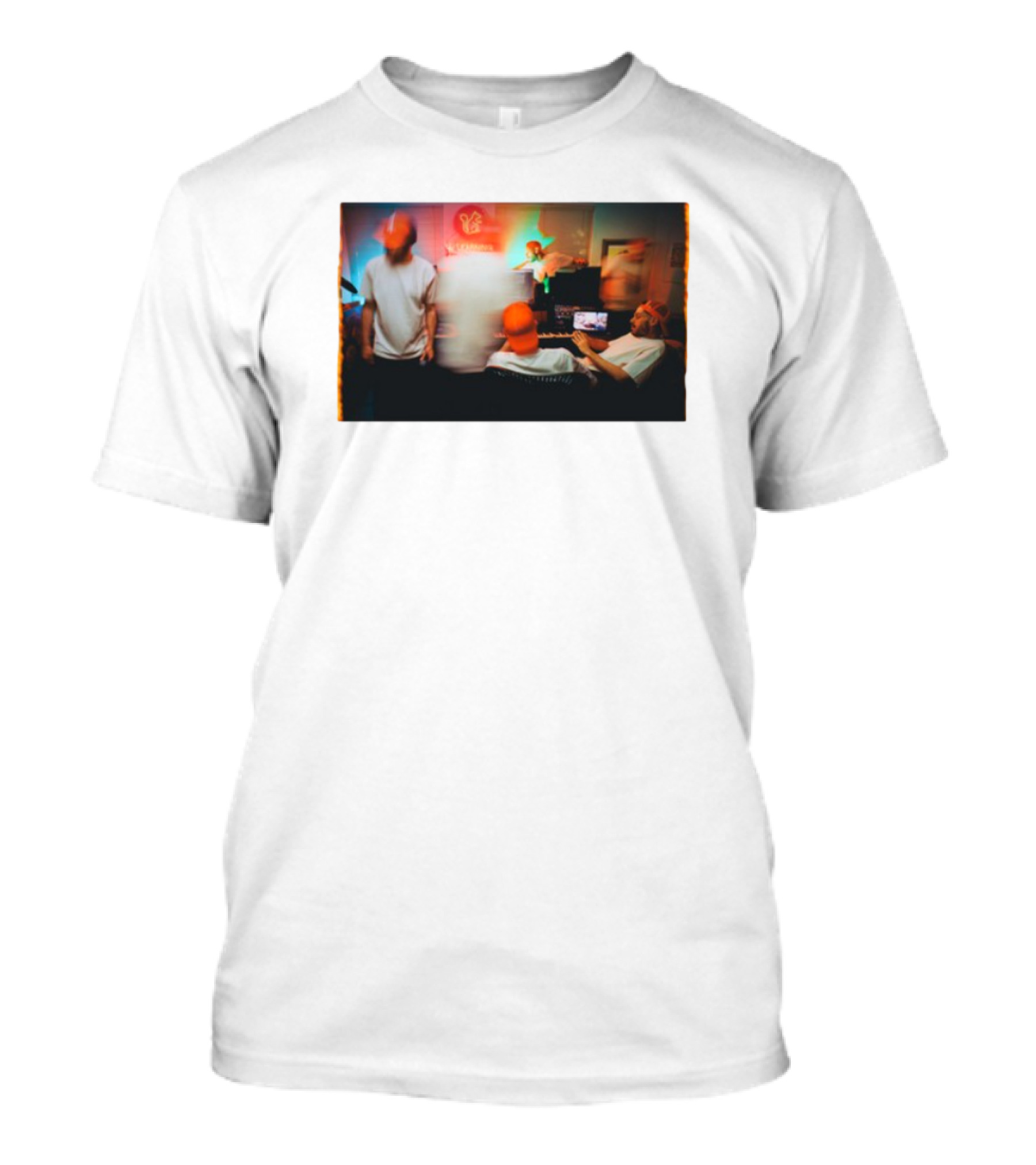 "Evidence Unlearning Studio Orange Hat Musicians In Creative Space" T-Shirt