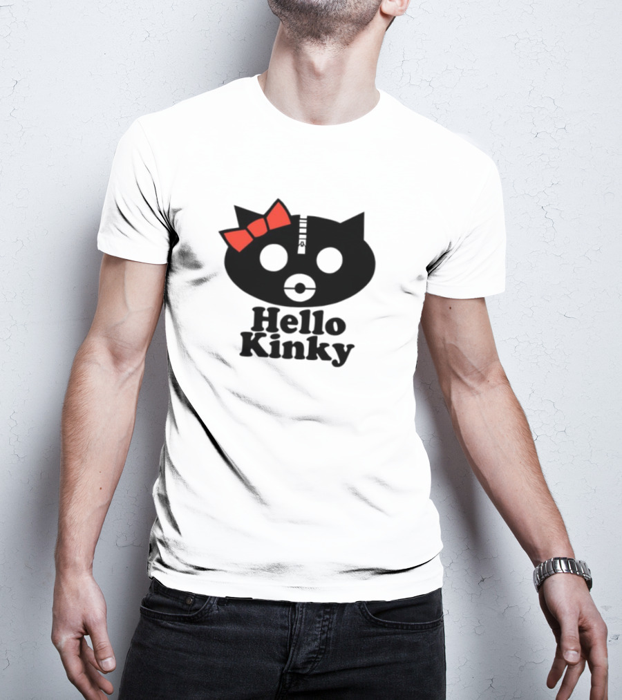 Hello Kinky Kitty With Red Bow Gorillaz T-Shirt