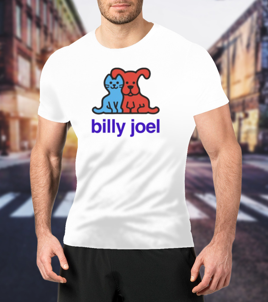 Billy Joel Cat Dog Duo Design T-Shirt
