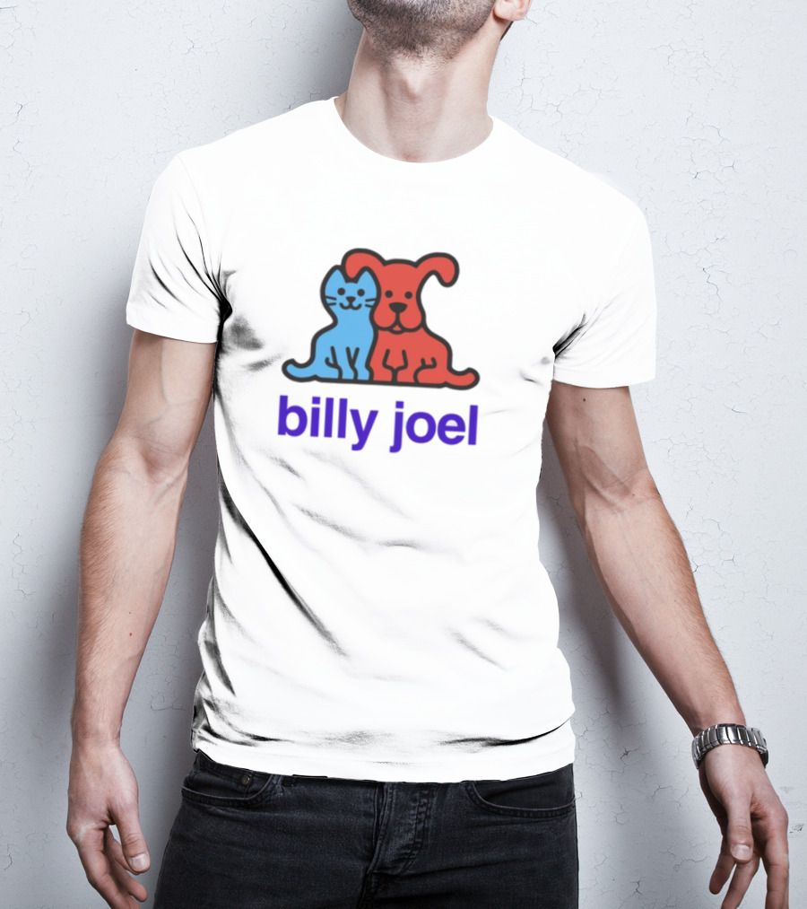 Billy Joel Cat Dog Duo Design T-Shirt