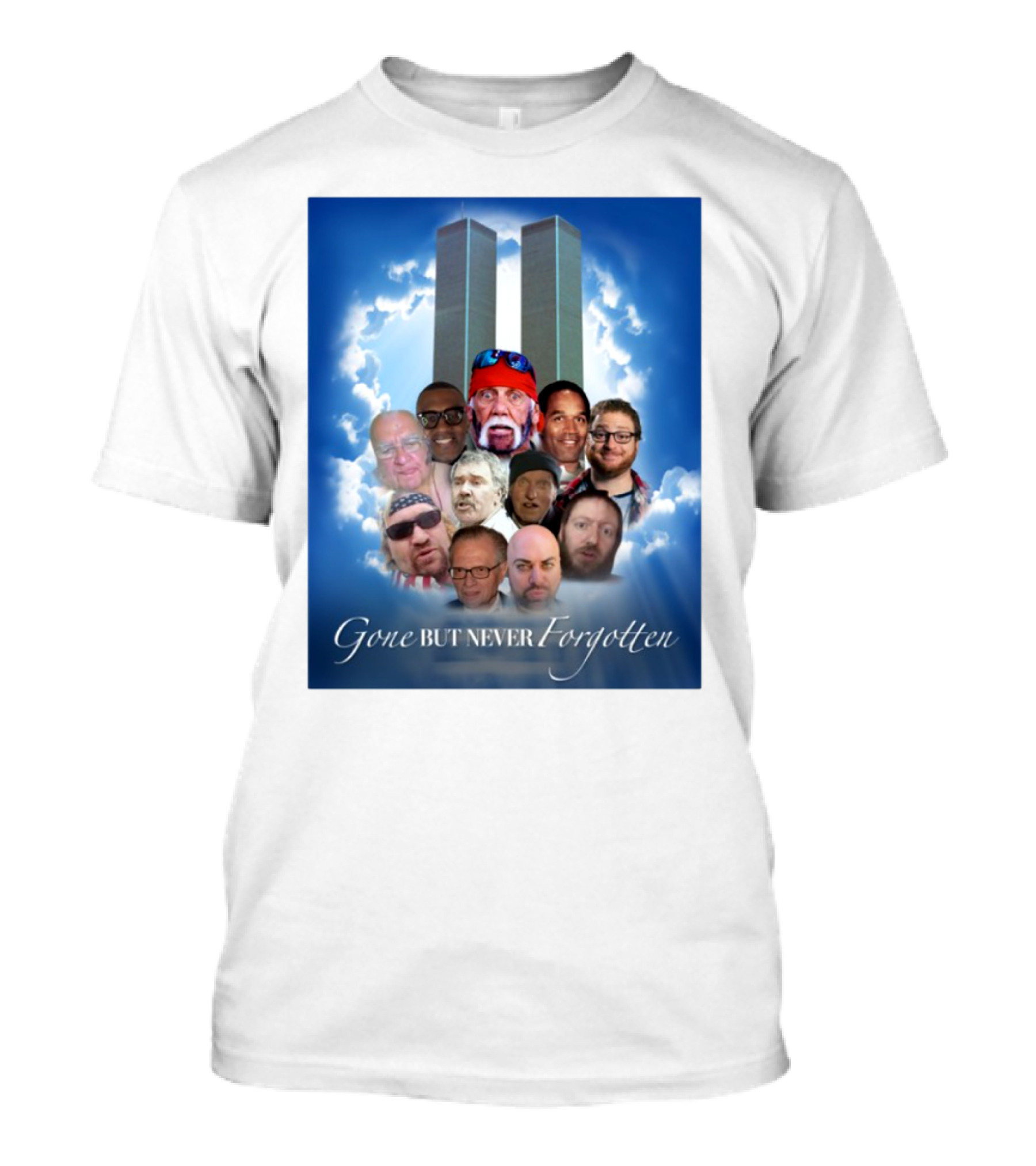 Gone But Never Forgotten Tribute With Twin Towers And Memorable Faces T-Shirt