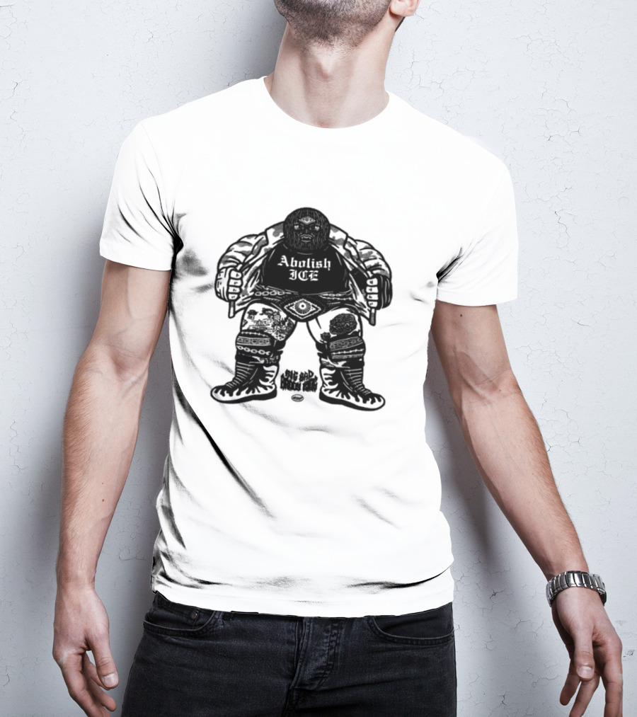 Brody King Abolish Ice Skeletal Monster Graphic T-Shirt