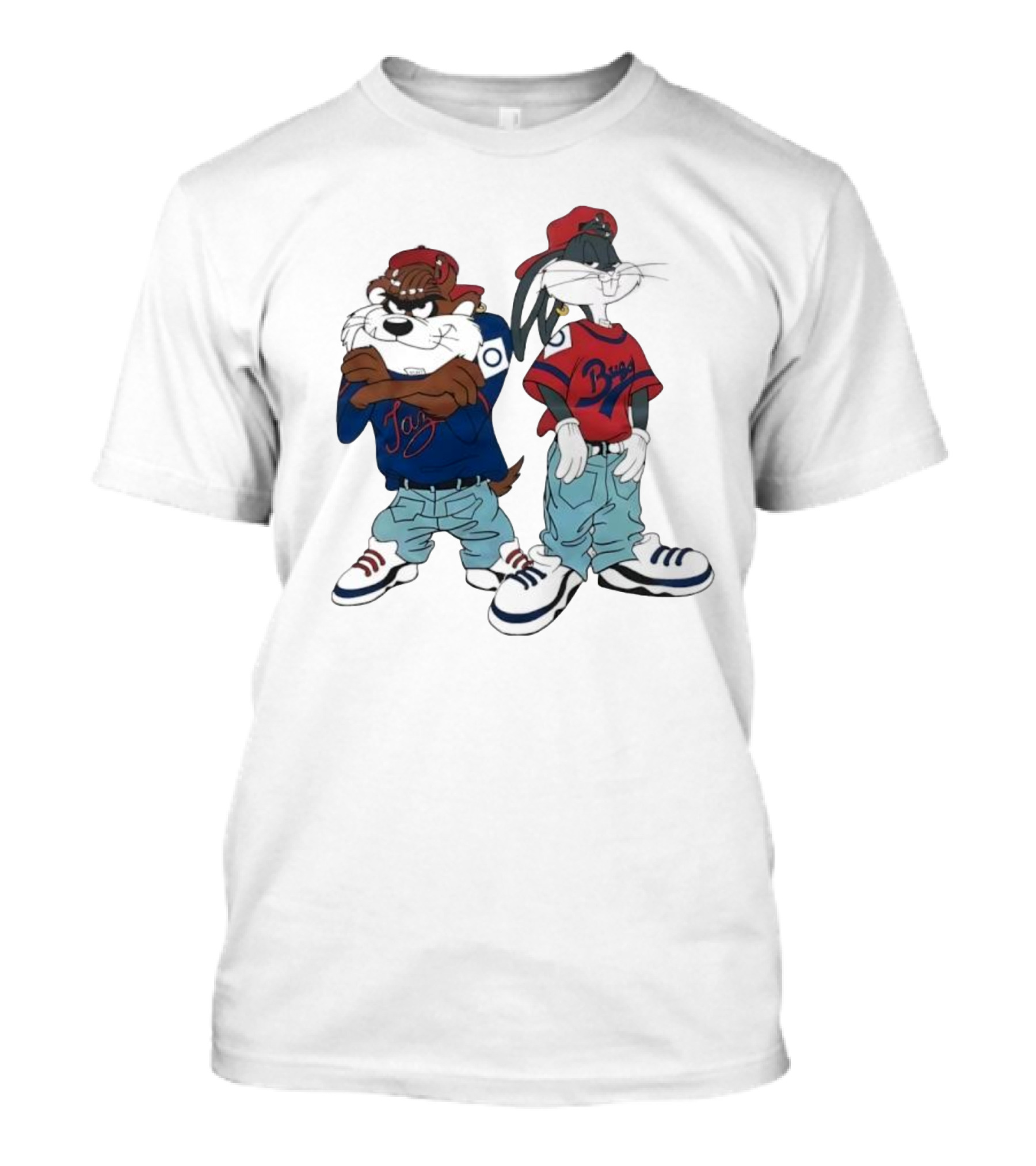Bugs Bunny Taz Hip Hop Vintage Style Baggy Jeans Sneakers T-Shirt
