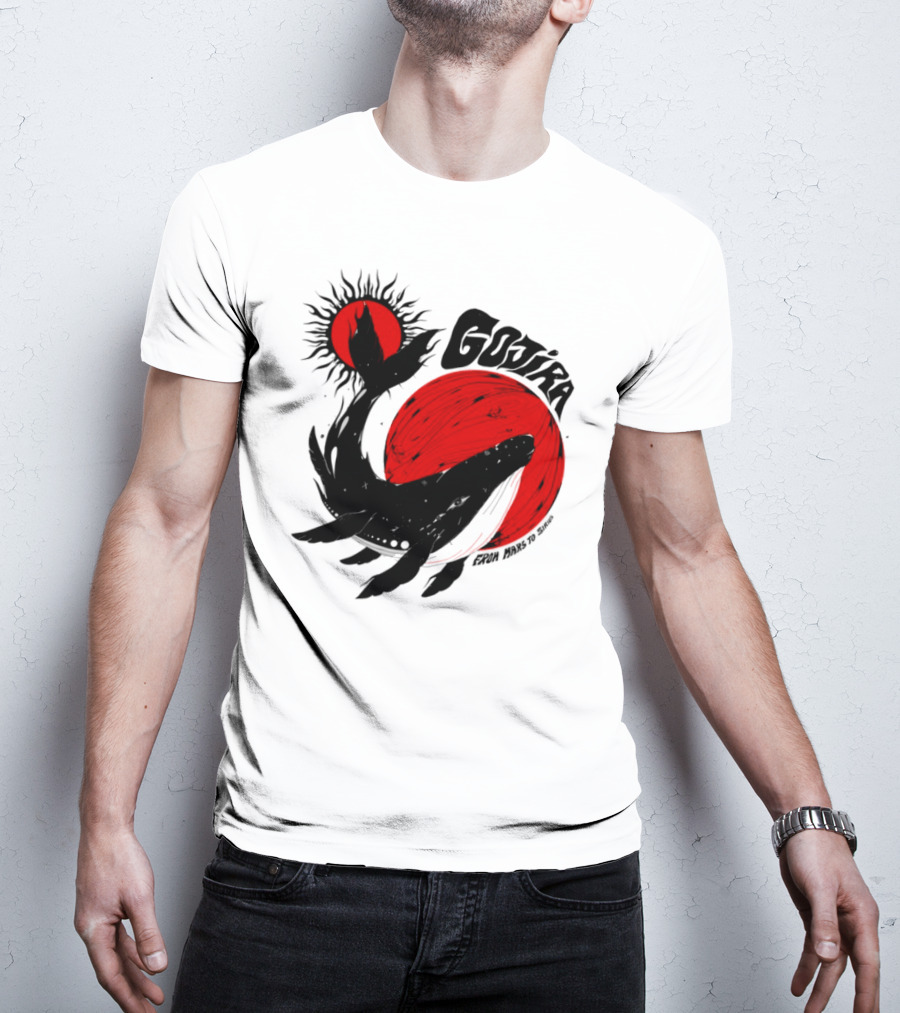 Gojira Whale Red Moon Sun Cosmic Voyage T-Shirt