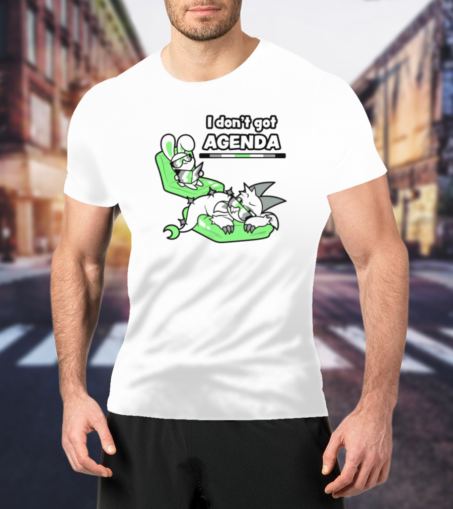 I Don’t Got Agenda Green Couch Cat And Mouse T-Shirt