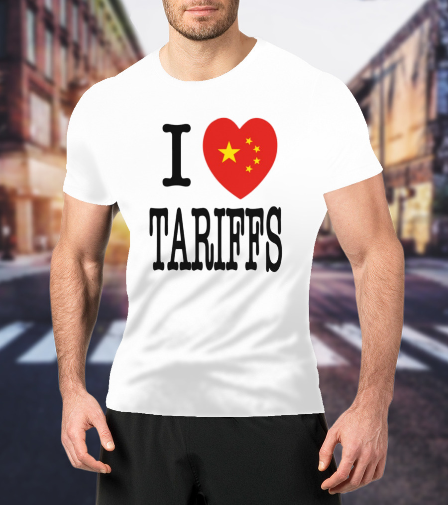 Flags Heart Tariffs China Stars T-Shirt