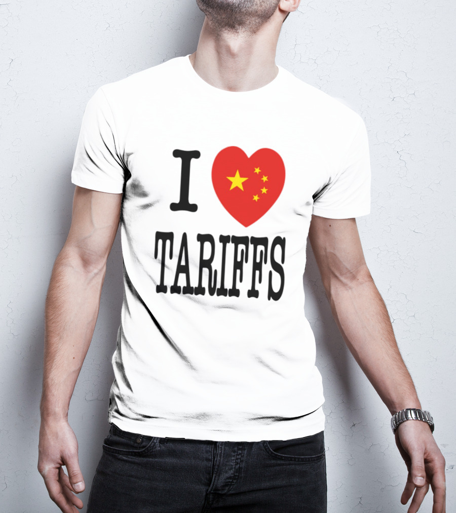 Flags Heart Tariffs China Stars T-Shirt