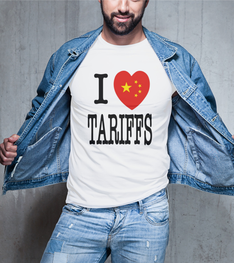 Flags Heart Tariffs China Stars T-Shirt