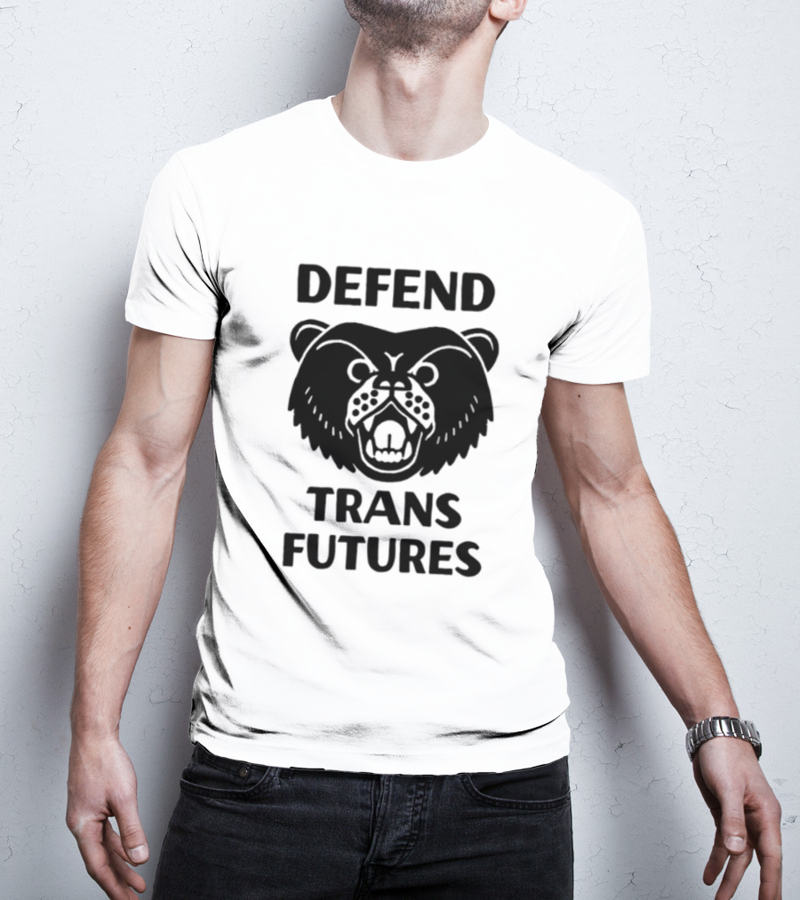Defend Trans Futures Bear Symbol With Fangs T-Shirt