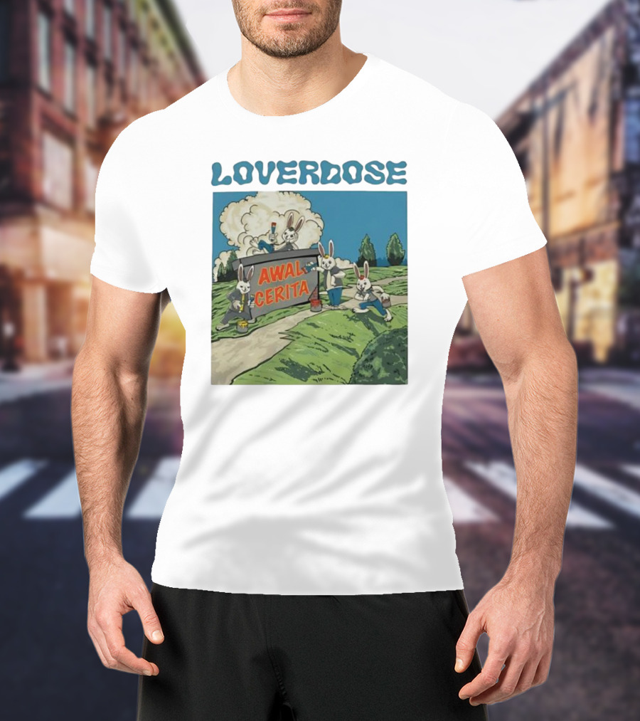 Loverdose Awal Cerita Rabbits Painting Sign T-Shirt