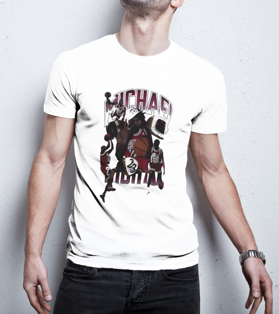 Michael Jordan Bulls Number 23 Iconic Basketball Collage T-Shirt