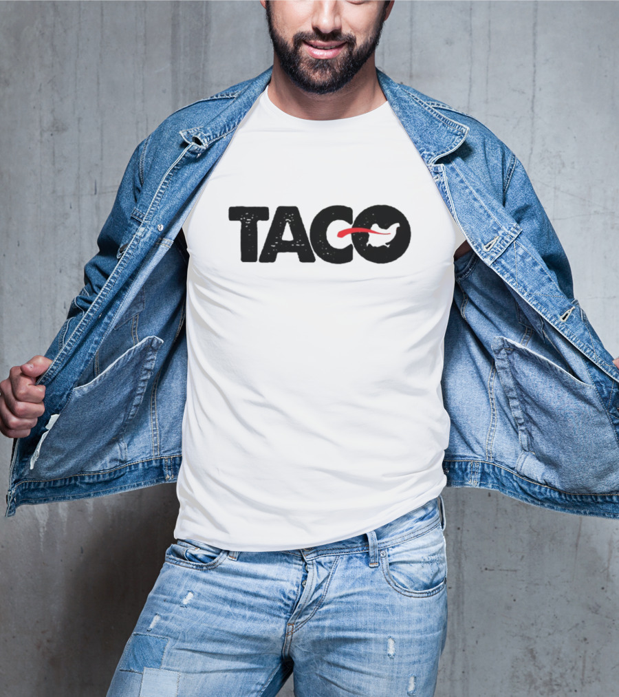 Minocqua Brewing Taco Branded Black And Red Text T-Shirt